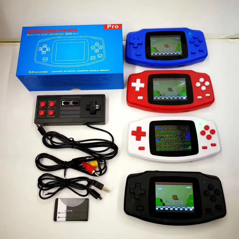 

Mini Portable Handheld Game Players Retro Game Console Built-In 600 Games Support 2 Player 8-Bit 3.0 Inch for Child Nostalgic
