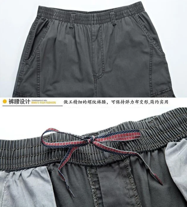 8XL 130KG Men Cargo Pants Stretch Straight Trousers autumn Khaki Large Size Big Pocket Military Safari Casual Pants 5