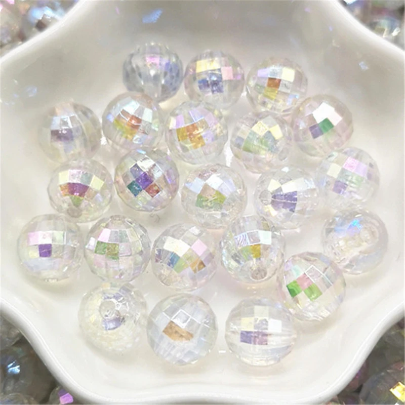 Acrylic Beads 6/8 10mm Transparent Electroplated AB Color