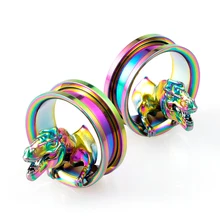 3D стерео винт ушные измерители носилки пирсинг кольцо расширитель для туннелей пробки из нержавеющей стали серьги с динозаврами Модные Украшения для тела