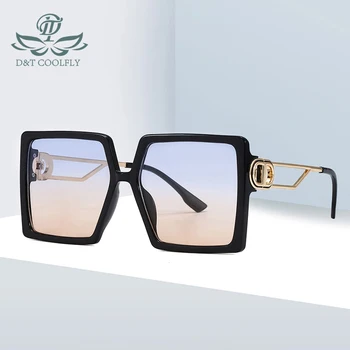 

D&T 2020 New Arrival Fashion Square Sunglasses Women Men Shield PC Lens Alloy Frame Ultraviolet-proof Luxury Logo Sunglasses