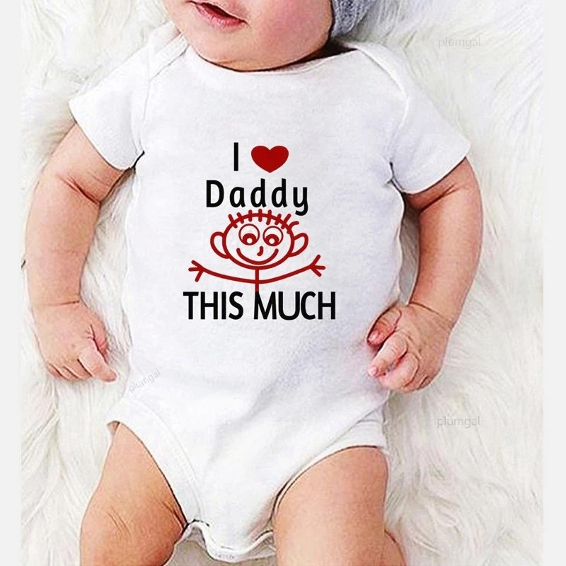 Комбинезоны для маленьких мальчиков с принтом Love Daddy Милая осенняя одежда