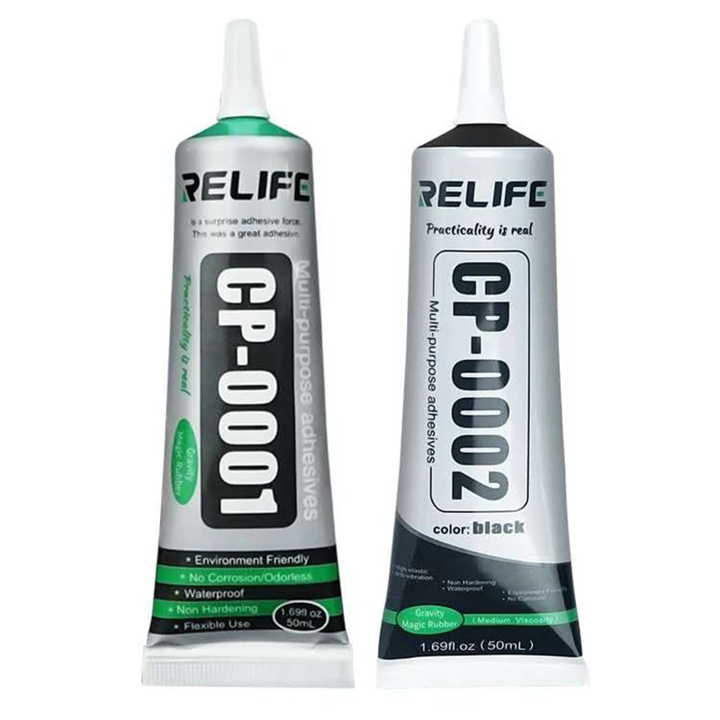 RELIFE 50ml CP-0001 Transparent Adhesive Clear Glue CP-0002 Black Glue for Mobile Phone Middle Frame LCD Screen Glass Glue relife 50ml cp 0001 transparent adhesive clear liquid glue cp 0002 glue mobile phone frame repair lcd screen glass glue