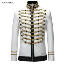 Pui men tiua Мужской однобортный пиджак мужской военный сценический костюм модный театральный костюм вечерние Блейзер Hommes размера плюс Новинка