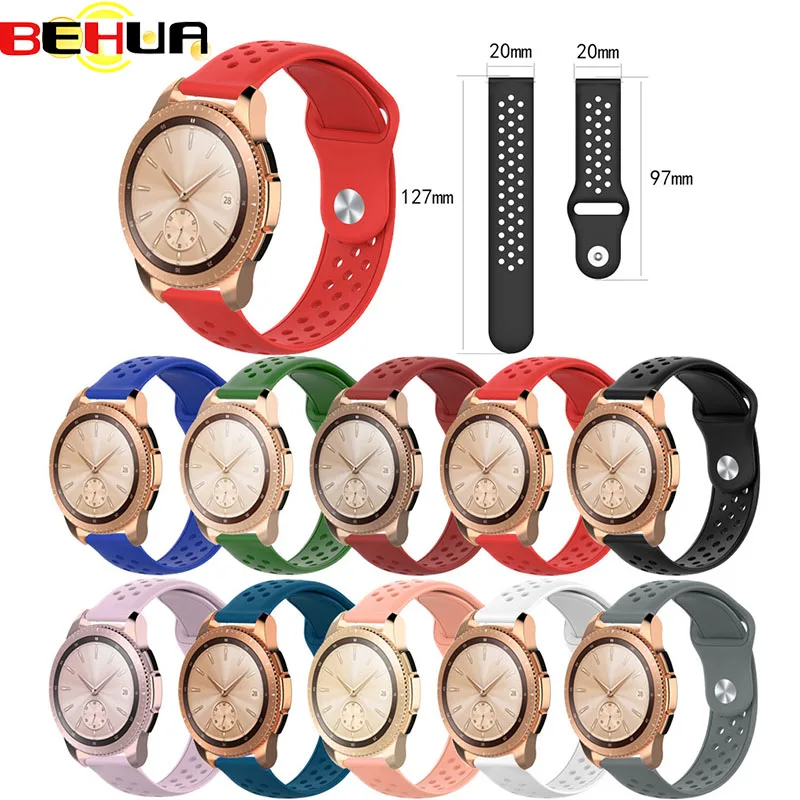 Оригинальный спортивный силиконовый ремешок для samsung Galaxy Watch Active 42 мм R500/R810 gear S2 20