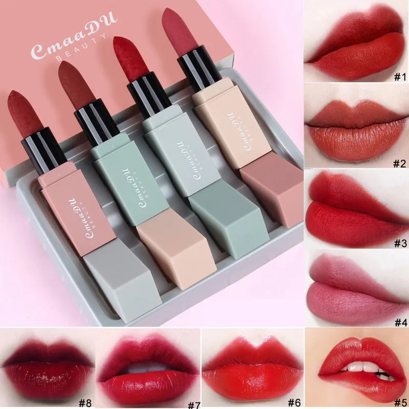 4pcs/set Lipstick Set Sexy Liquid Lip Gloss Matte Long Lasting Waterproof Cosmetic Beauty Keep 24 Hours Makeup Lipgloss 4pcs/set Lipstick Set Sexy Liquid Lip Gloss Matte Long Lasting Waterproof Cosmetic Beauty Keep 24 Hours Makeup Lipgloss