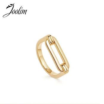 

Joolim High End Gold Finished Geometric Rings for Women Minimalist Stainless Steel Jewelry Wholesale