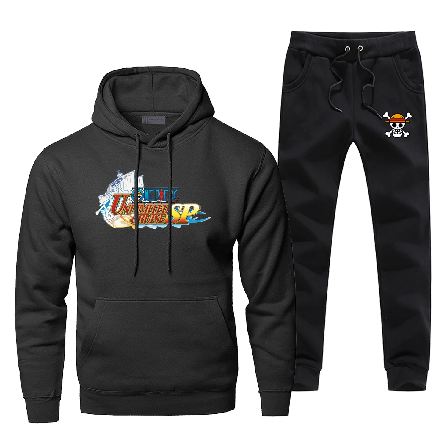 

One Piece Hoodies Pants Set Men Suit Sweatshirt Unlimited Cruise Sp Hoody Anime The Straw Hat Pirates Luffy 2 PCS Tracksuit Sets