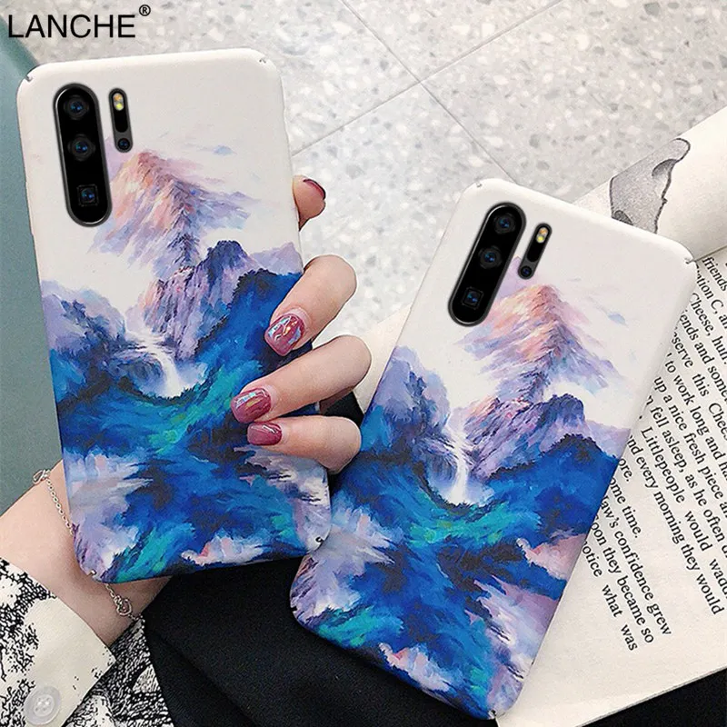 LANCHE Hard PC Case On For Honor 10 lite 8x 9 9X 20 V20 Play 3 Blue Mountain Phone Cover Huawei P20 P30 Lite Mate 30 Pro |