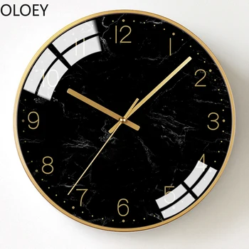 

Luxury Large Wall Clock Modern Design Gold Black Living Room Bedroom Big Wall Watch Mechanism Kitchen Best Selling 2019 Products