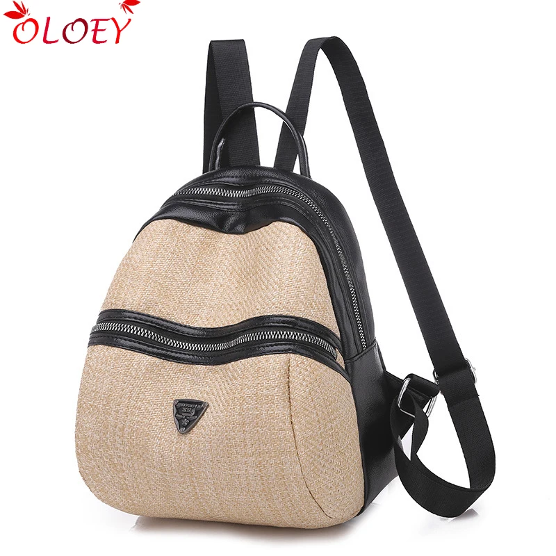 

2019 new Fashion wild Straw Woven Backpack Women Back Pack Summer Teenage Girl Quality Backpacks Travel Bags Books Rucksack