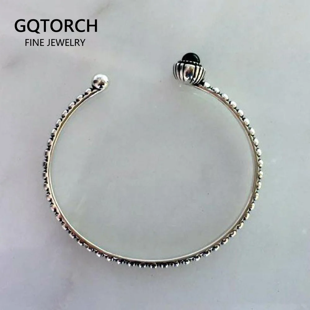 Настоящее чистое серебро 925 пробы серебряные браслеты из манжеты и для женщин с