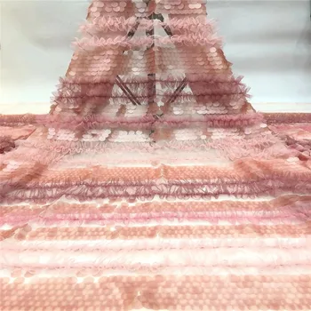 

Hot Sell French Tulle Lace Fabric 2020 Latest African Net Lace Fabric With Sequins Mesh Tulle Fabric For Wedding