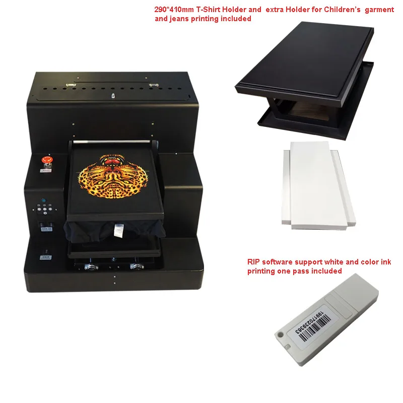  DTG Automatic Garment machine for T-SHIRT Jeans Sweater Phone case plastic acrylic Multi color Flat