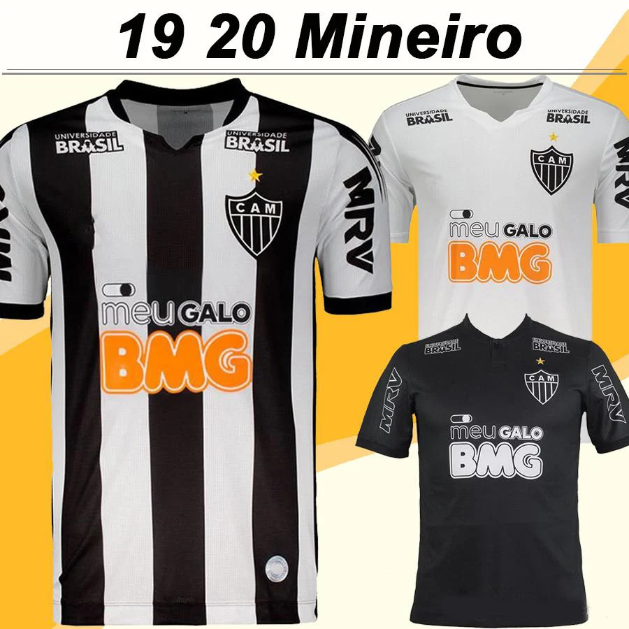 19 20 Атлетико Минейро футбольные майки белые мужские Минейро футбольные рубашки черные взрослые индивидуальные футбольные формы