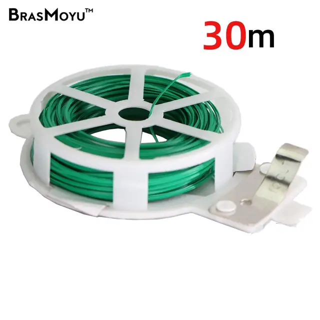 1 Darab Zöld Bevonattal Ellátott Nyakkendőhuzal 20/30/50/100M Vágó Kerti Növény Kötés Zöldség- És Gyümölcsfa Oltó Tartóhoz Rögzített - Image 3