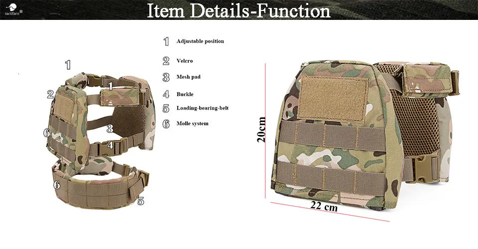Детская мини-тактическая жилетка с патрульным подшипником, ремень Молл, боевой жилет XS/S CP Camo BK Tan, армейский зеленый страйкбол, JPC, нагрудная установка для охоты