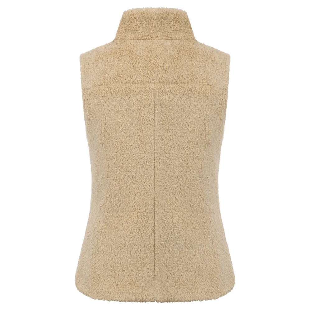 winter Women Fleece Vest Coat Stand Collar Zip-up Stylish pockets solid color autumn clothes ladies Warm Sleeveless coat tops