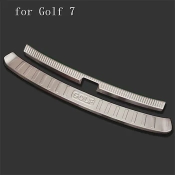 

304 paslanmaz çelik araba arka tampon koruyucu eşik bagaj sırtı plaka Trim Volkswagen Golf 7 için 2018 araba styling