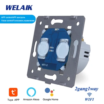 

WELAIK EU WIFI Smart-Life 2Gang1Way Tuya-Wall-Touch-Switch Module Wall-Intelligent-Light Switch DIY Parts A921-WIFI
