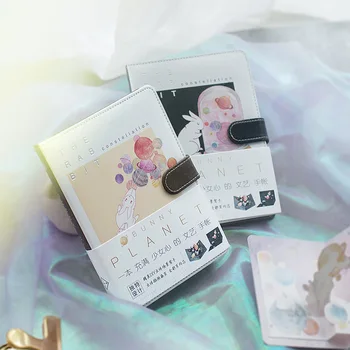 

Rabbit And Universe PU Planner Book 13cm*18cm Rabbit Planet Theme Diary Monthly Agenda 196P Free Shipping
