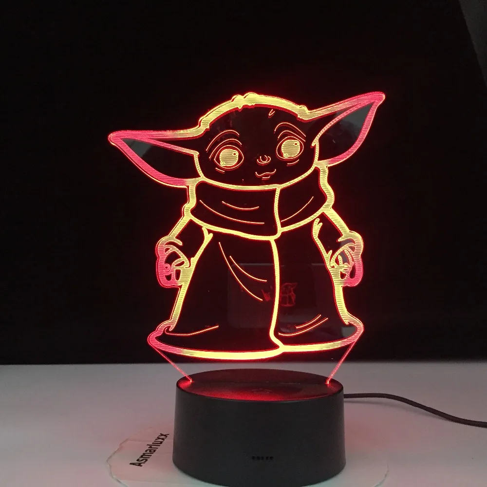 Mini Yoda 3d Led Night Light Star Wars Baby Cartoon Figure Nightlight for Kids Child Bedroom Decor Table Lamp Decor Night Light