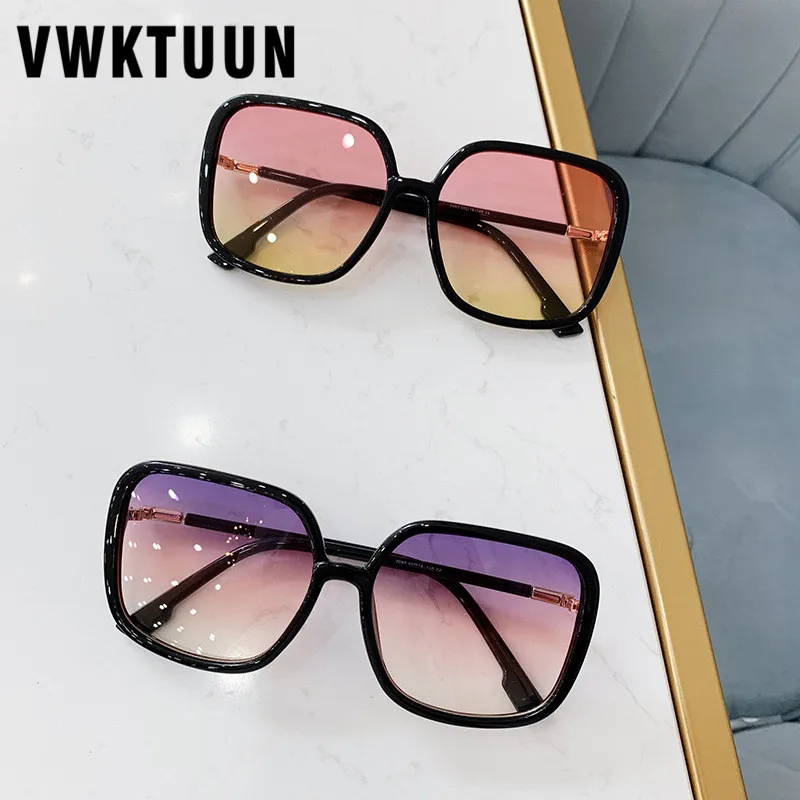 

VWKTUUN Sunglasses Women 2019 Square Shades Oversized Sunglasses Gradient Lens Sun glasses Vintage UV400 Oculos Female Points