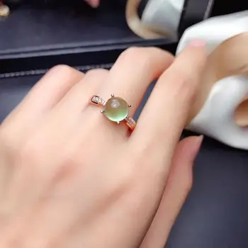 

Prehnite ring Natural And Real Prehnite Ring Wedding Engagement Rings for Women 925 sterling silver Ring