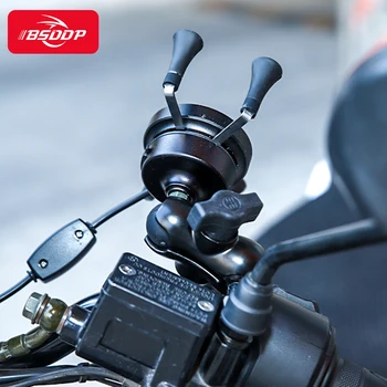 

Motorcycle Phone Holder Qi Wireless + USB wired port Charger Fast charge Phone Stand for Benenlli Aprilia Piaggio Ducati Yamaha