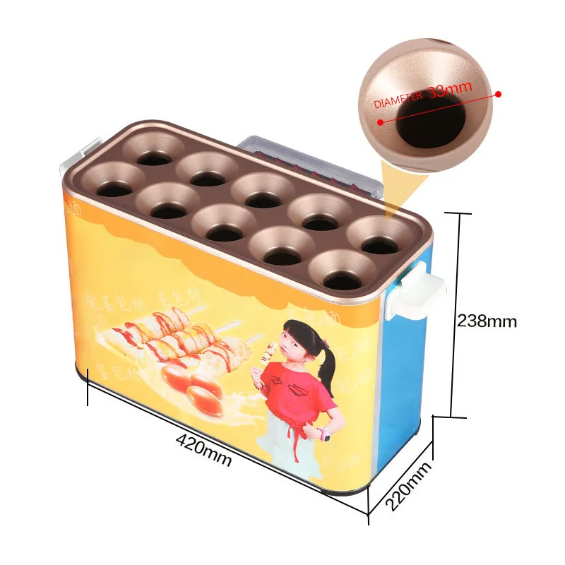 10-hole egg sausage machine commercial gas electric heating automatic egg cup roll machine sausage maker