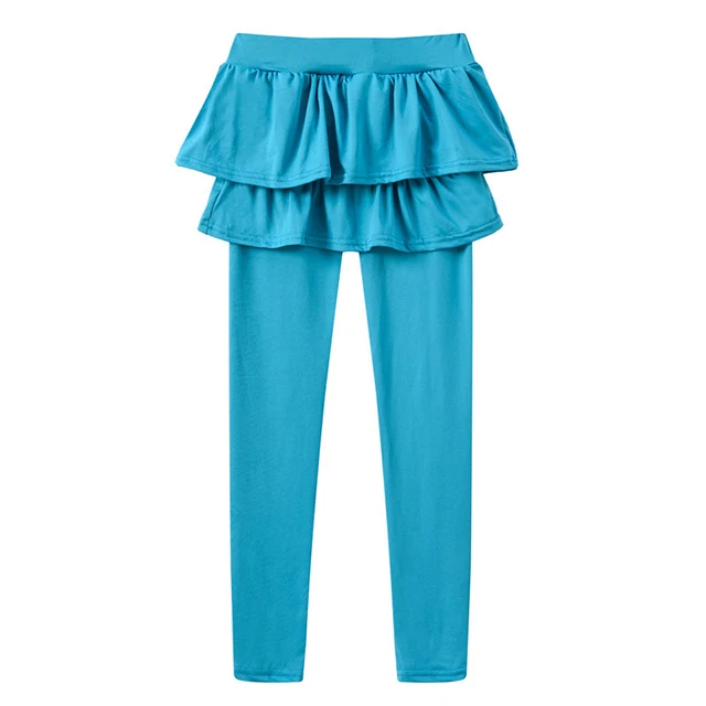 Весенне-осенние леггинсы и юбки для девочек от 2 до 8 лет модные штаны детские брюки Милая хлопковая юбка для девочек штаны для девочек, одежда - Цвет: SkyBlue