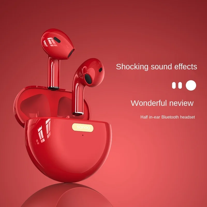 

New Bluetooth Headset 5.0 Real Wireless TWS Second Generation Three Generations Dual Handle Semi-In-ear Noise Reduction