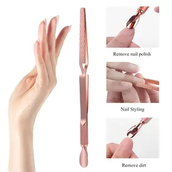 

New Nail Shaping Clip Cross Handle Double Head Dual-use Dead Skin Cuticle Pusher Manicure Pedicure Manicure Tweezers Tool HOT