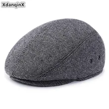 XdanqinX новые зимние мужские зимне наушники шапка теплые береты Простые Модные мужские брендовые шапки Мужские Bone DAD шерстяные бархатные зимние шапки берет
