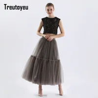 Maxi Long Tulle Skirts for Women Black Gothic Pleated Skirt Casual Party Fairycore Summer Winter Jupe Longue 2022 Falda Mujer - Image 4