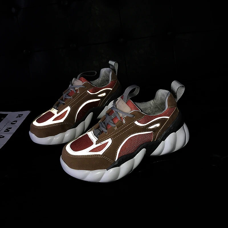 

Lace-up Rubber Ladies Reflective Shoes Comfortable Platform Shoes Women Casual Shoes Sneakers Women Flats Autumn Women Shoes NEW