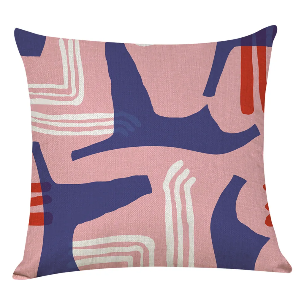 Ouneed Cushion Cover Colored ripple pattern Linen Throw waist Pillow cover 45X45 Office Home Decors animeative cojines drop ship