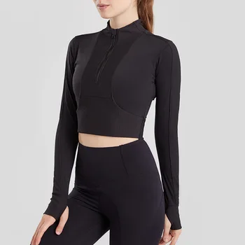 

Gym Long Sleeve Yoga Shirts Women Autumn Winter Sports Tops Workout Shirt Breathable Gym Crop Top Elasticity Fitness Clothing