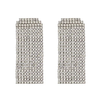 

European and American wind-blinging square light-drilling fluid-in-one ear-ring new style earrings