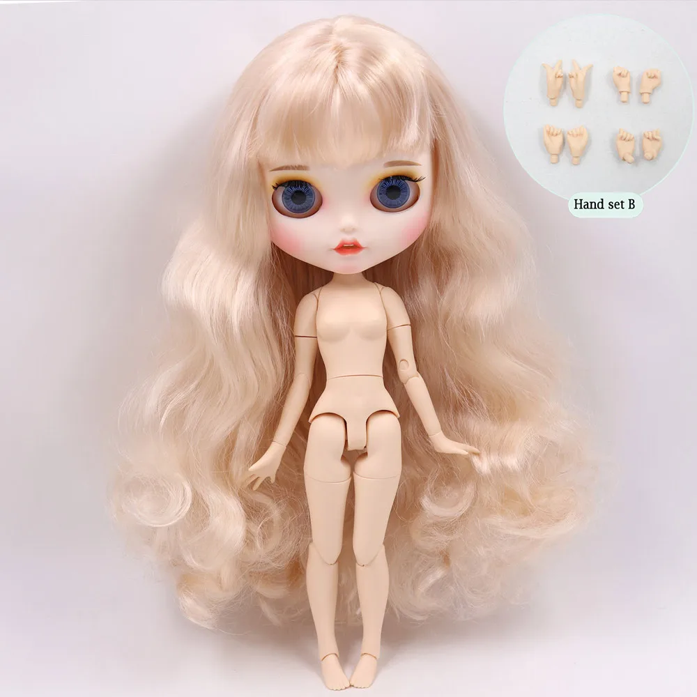 like the picture Ледяной обнаженный Blyth кукла No. BL3139 золотые волосы резные губы пупырчатая рот матовые индивидуальные лица сустава тела 1/6 bjd - Цвет: like the picture