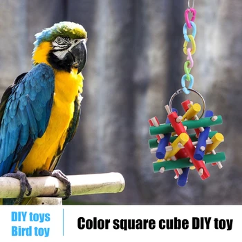 

Colorful Beads Bird Supplies Bells Toys Birds Pet Resistance Bite Toy Crawling Standing Training Parrot DIY Swing Toys