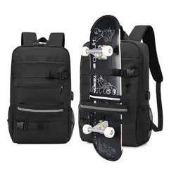 Skateboard Backpack Bag Anti-theft Password Lock USB Charging Shoulder Bag Men Women Leisure Travel  Computer Bag Longboard Bag
