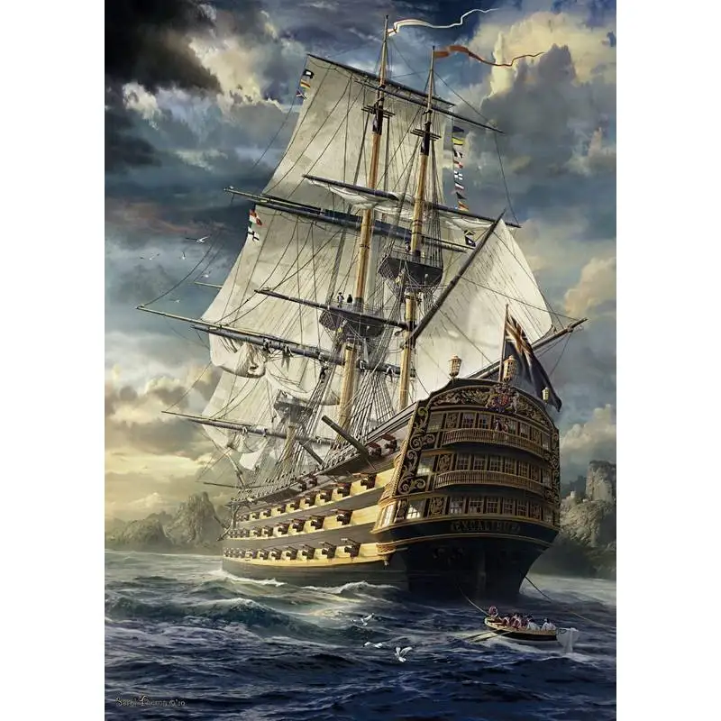 1000 Pieces Jigsaw Puzzles Assembling picture Sailing Ship puzzles toys for adults children kids games educational games Toys