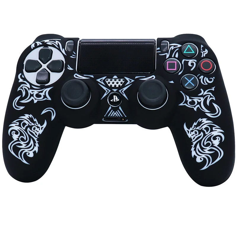 Silicone Soft Laser CarvingControl Case For PS4 Controller Skin Cases Gamepad Joystick Game Accessories Cover For Playstation 4