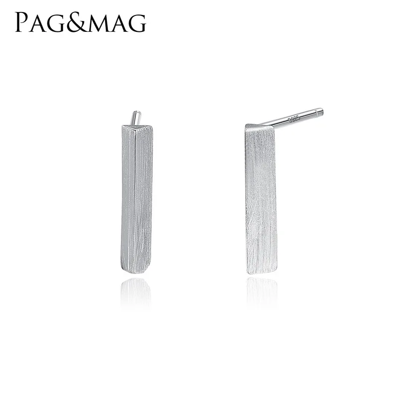 

PAG&MAG new geometric stud earrings S925 bar drawing simple stud earrings manufacturers selling undertakes