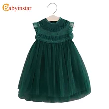 Babyinstar девушка платье принцессы новое платье-пачка без рукавов Сетчатое платье, детское Костюмы детская праздничная одежда, платья для малышей, платье для девочек