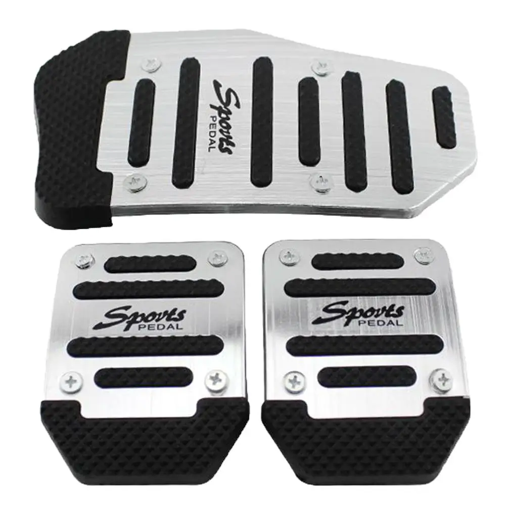 

Car Foot Treadle Cover Pad Aluminium 3Pcs Non-Slip Manual Auto Foot Pedal Cover Brake C-lutch Accelerator   