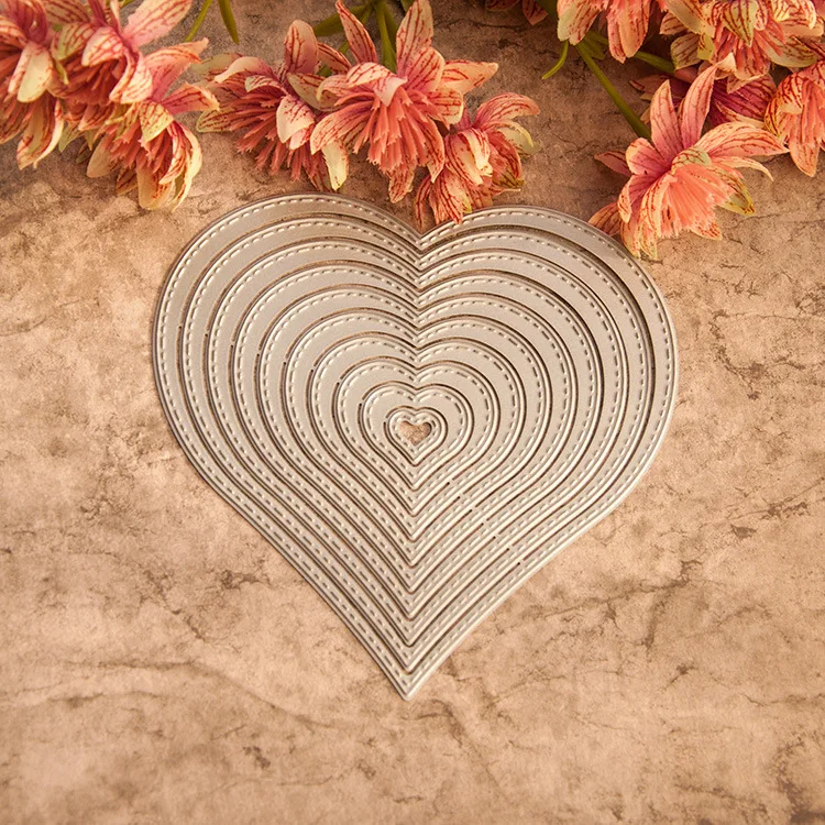  10pc 12cm Heart Craft Die Metal Stencil Embossing Cutting Dies 3D DIY Scrapbooking Craft Photo Fram - 4000171966192