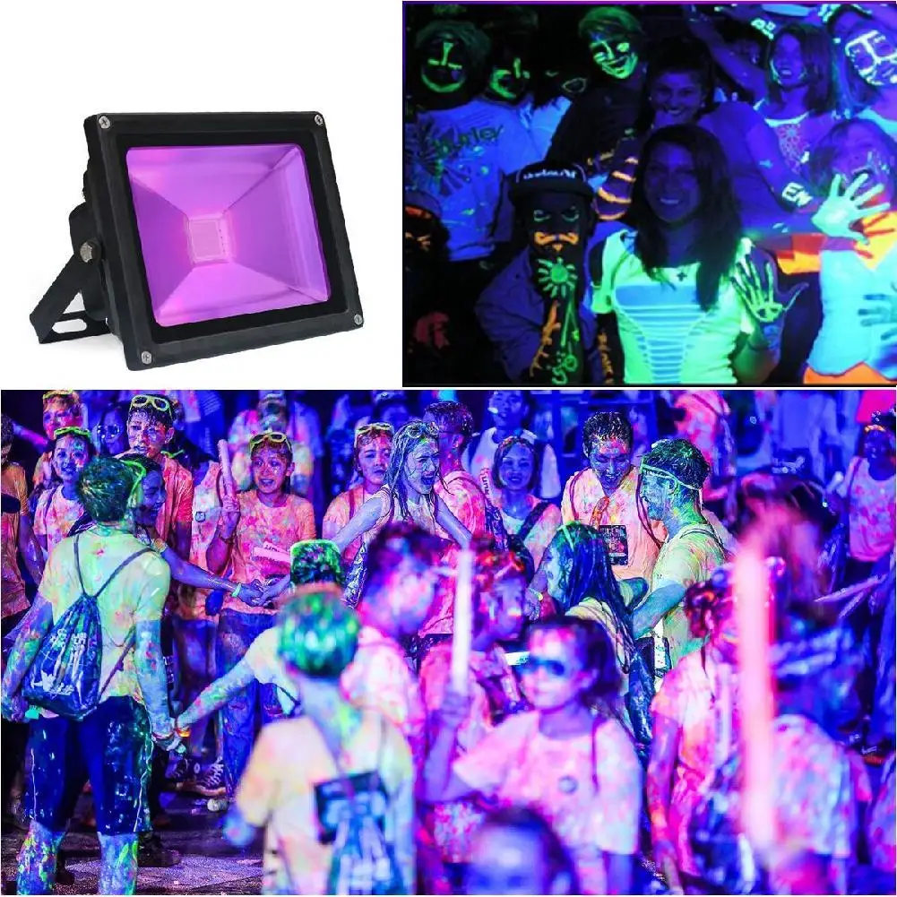 Ультрафиолетовый светодиодный 85-265 в 20 Вт УФ-свет пульт дистанционного управления стробовспышка прожектор Blacklight для DJ дискотеки студийное освещение для вечеринки