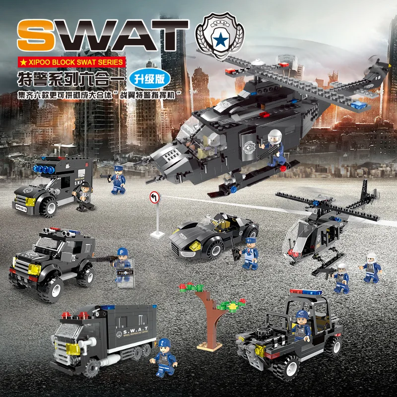 

XIPOO Building Blocks SWAT Police 6-10-12-Year-Old Or above Assembled Toys Children Boy Xp93515 Upgraded